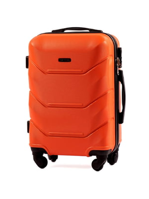 Маленька помаранчева дорожня пластикова валіза на 4-х колесах (45 л) | 6767736