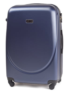 Пластикова валіза середнього розміру синього кольору  на 4-х колесах | 6767742