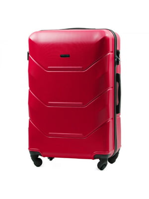 Велика червона дорожня пластикова валіза на 4-х колесах (86 л) | 6767774