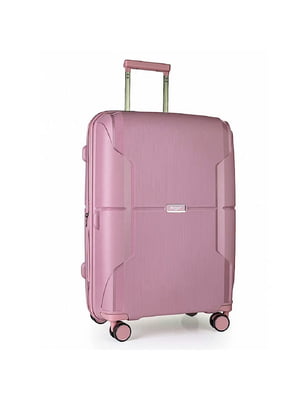 Середня пластикова валіза рожевого кольору | 6767807