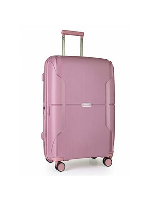 Велика пластикова валіза рожевого кольору | 6767808