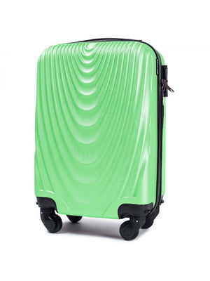 Салатова дорожня пластикова валіза маленького розміру на 4-х колесах (28 л) | 6767853