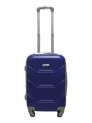 Маленька пластикова валіза синього кольору на 4-х колесах | 6767858