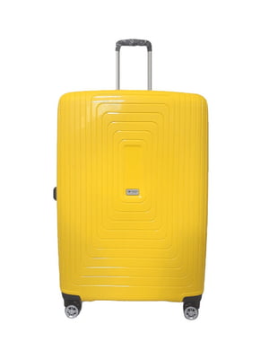 Велика пластикова валіза жовтого кольору | 6767865