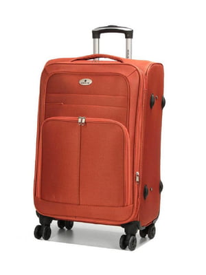 Середня текстильна валіза оранжевого кольору | 6767870
