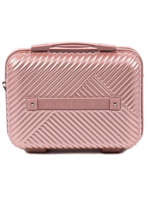 Невеликий золотисто-рожевий пластиковий кейс (26х36х16 см) | 6767871