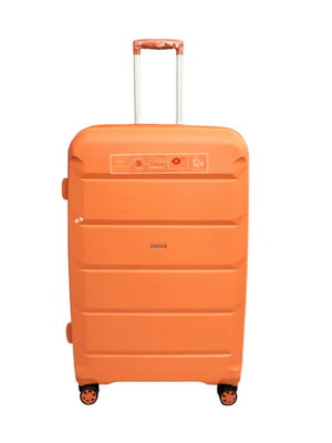 Велика пластикова валіза оранжевого кольору | 6767886