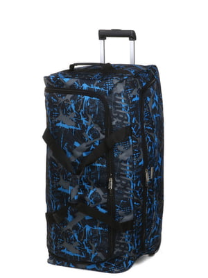 Велика чорна дорожня сумкка в принт на колесах Worldline (75 см) | 6767903