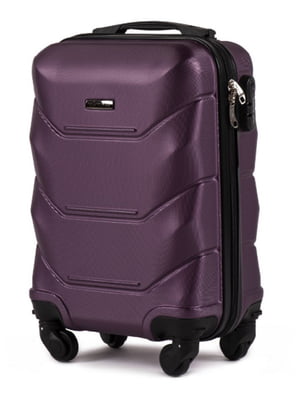 Темно-фіолетова дорожня пластикова мікро-валіза на 4-х колесах (28 л) | 6767930