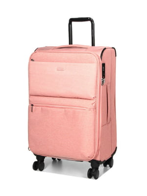 Середня текстильна валіза рожевого кольору | 6767947