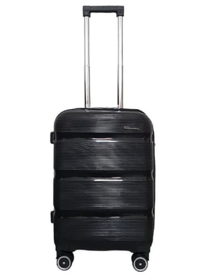 Пмаленька пластикова валіза чорного кольору на 4-х колесах | 6767956