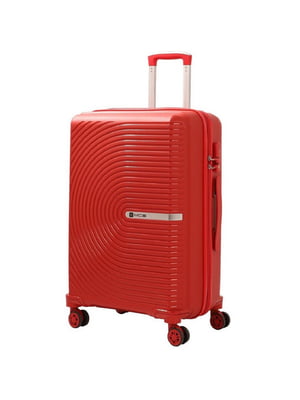 Велика пластикова валіза червоного кольору на 4-х колесах | 6767964