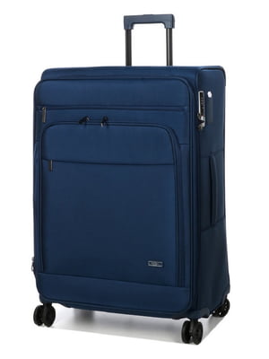 Велика текстильна валіза синього кольору | 6768028