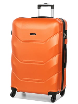 Велика пластикова валіза помаранчевого кольору на 4-х колесах | 6768058