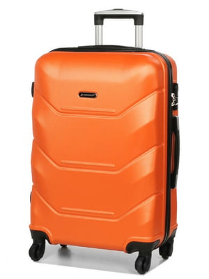 Пластикова валіза помаранчевого кольору середнього розміру на 4-х колесах | 6768063