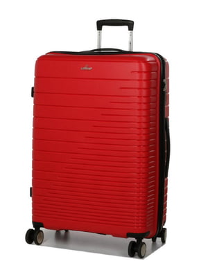 Велика поліпропіленова валіза червоного кольору на 4-х колесах | 6768066