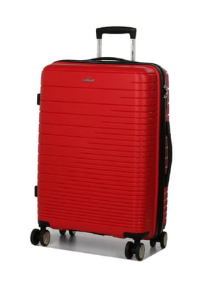 Поліпропіленова валіза середнього розміру червона на 4-х колесах | 6768068