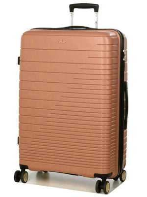 Велика поліпропіленова валіза пудрового кольору на 4-х колесах | 6768110