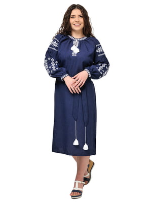 Темно-синя сукня-вишиванка “Зоряна” в етнічному стилі  | 6770137