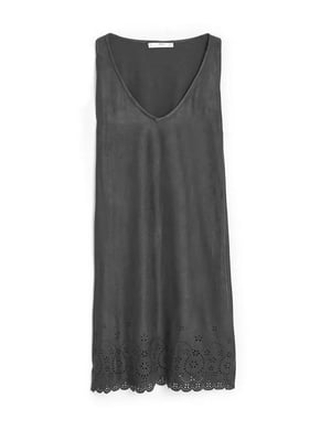 Темно-сіра сукня з V-подібним вирізом | 6774114