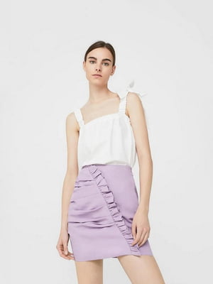 Фиолетовая юбка с драпировкой | 6774136