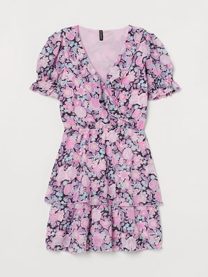 Розовое платье в цветочный принт | 5948652