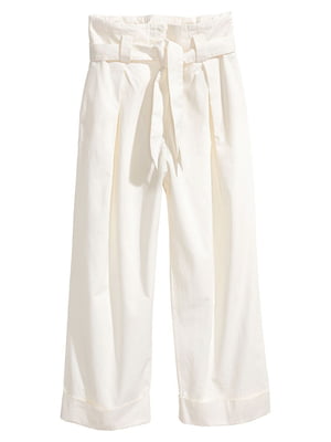 Своодные белые брюки со съемным поясом | 5948768