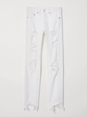 Укорочені джинси-скіні з високою талією та рваностями | 5952679