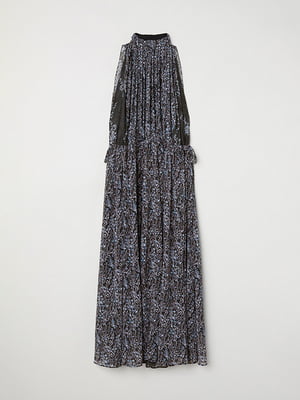 Сукня А-силуету чорна з принтом | 5952947