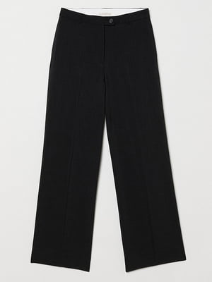 Широкие черные брюки с завышенной талией | 6038967