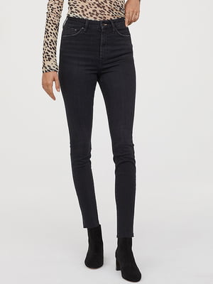Суперузкие укороченные джинсы темно-серого цвета | 6085831