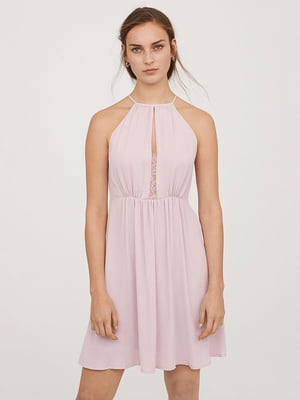 Рожева сукня-міні на вузьких бретелях | 6774396