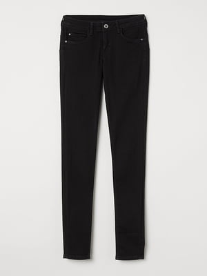 Чорні джинси-скіні із заниженою талією | 6774403