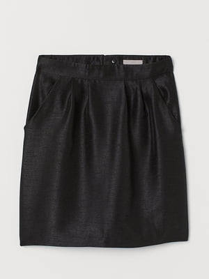 Черная юбка из фактурной ткани с блеском | 6774426