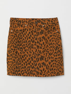 Джинсовая юбка в леопардовый принт | 6774445