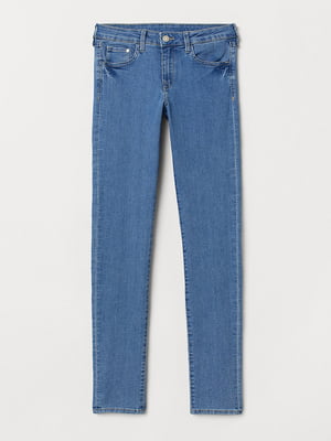 Вузькі блакитні джинси з низькою талією | 6774567