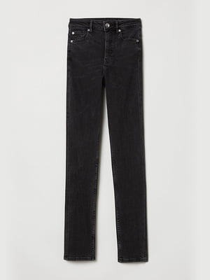 Узкие темно-серые джинсы с высокой талией | 6774568