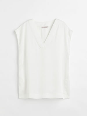 Біла атласна блуза вільного фасону | 6774684