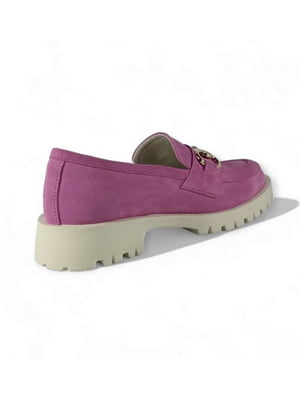 Рожеві замшеві туфлі-лофери | 6775058