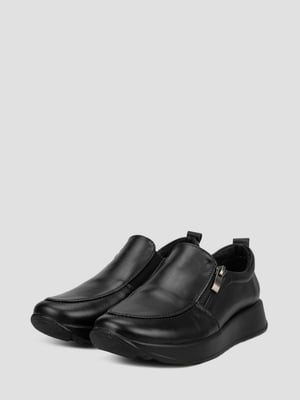 Кожаные черные туфли на плотной подошве | 6775068