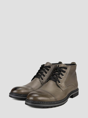 Шкіряні коричневі черевики на шнурівці | 6775076