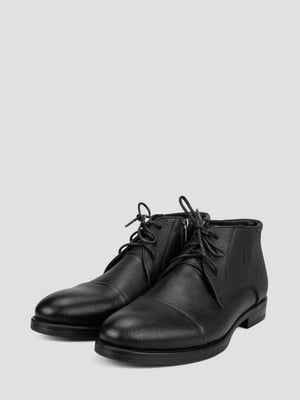 Кожаные черные ботинки на шнуровке | 6775081