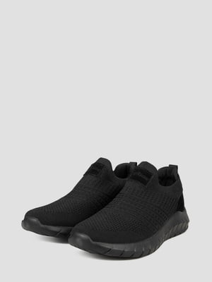 Текстильні чорні кросівки без шнурівки | 6775087