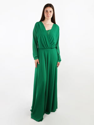 Зелена сукня-максі з довгим рукавом | 6776007