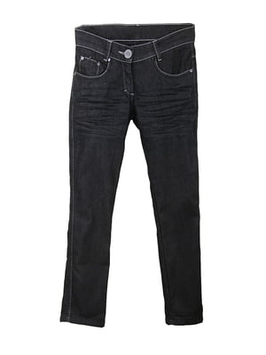 Чорні джинси з потертостями | 6776047