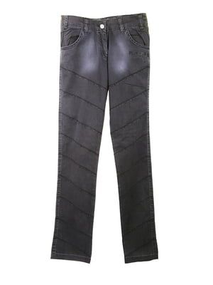 Темно-сірі джинси декоровані стразами | 6776055