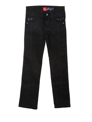 Шкільні чорні штани з паєтками на кишенях | 6776080