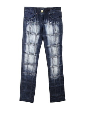 Сині джинси з потертостями | 6776083