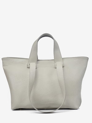 Шкіряна сумка-шопер світло-сірого кольору | 6777894