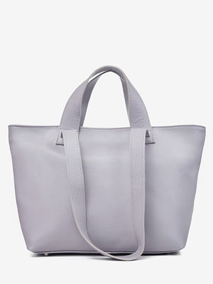 Кожаная сумка-шоппер цвета лаванда | 6777896